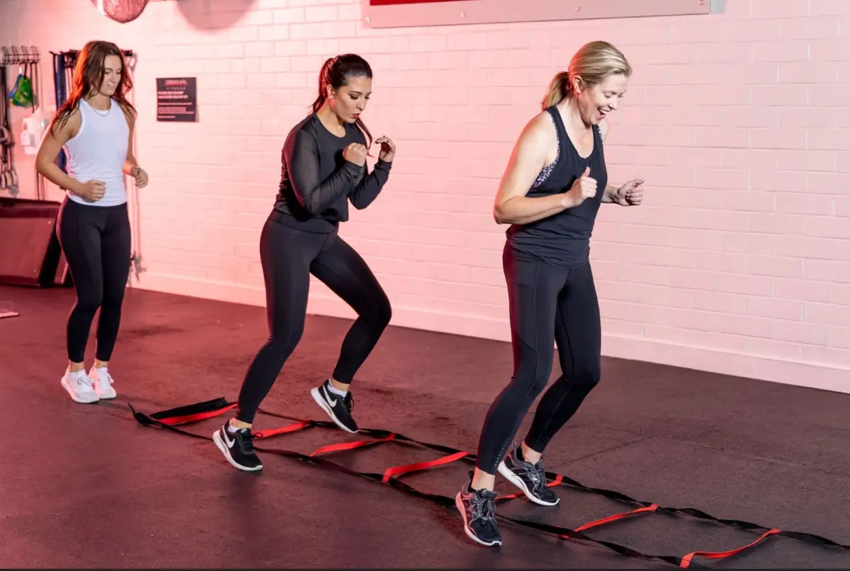 Agility ladder drills on the Obsidian® studio floor